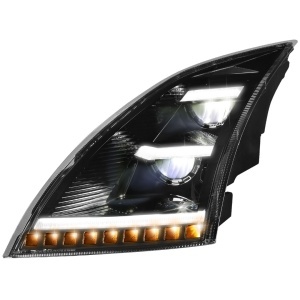 F00636-L | Left black - Hiey Headlight LED/Sequential turn signals/DRL,Volvo VNL, 2018+