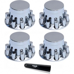 TR613-TWC | 4pc Chrome Plastic - Rear Wheel Cover, w/ 33 mm Lug Nut Covers