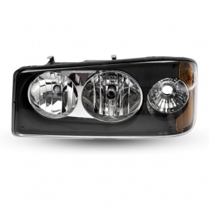 TRH610102BL | Driver Side Black Halogen Headlight for Mack Granite Trucks